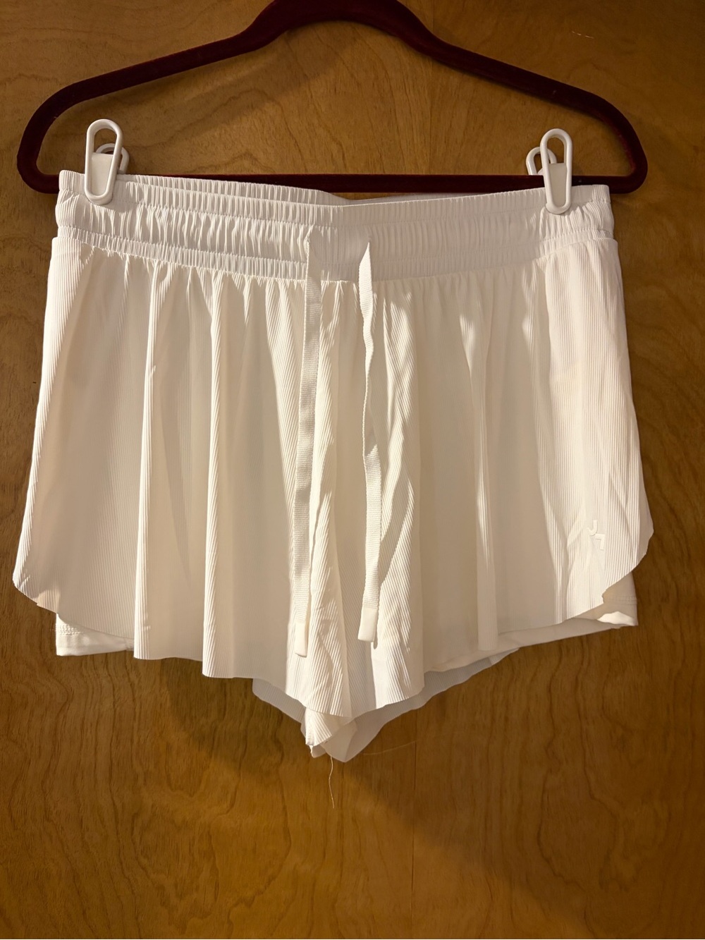 White Women's Athletic Shorts with Drawstring